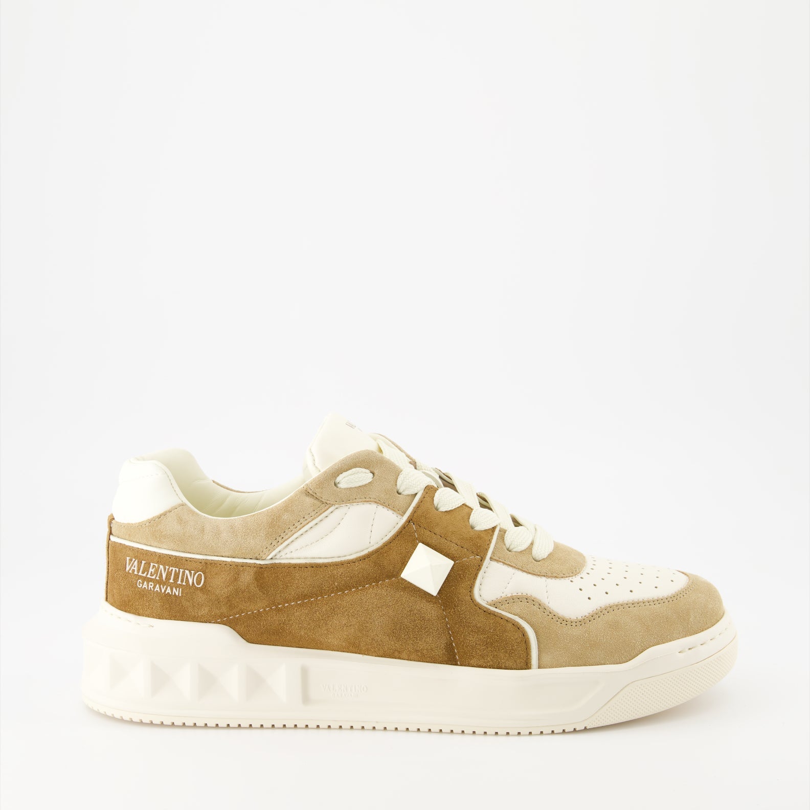 Valentino Garavani, One Stud sneakers, beige men's sneakers, luxury men's footwear, designer sneakers