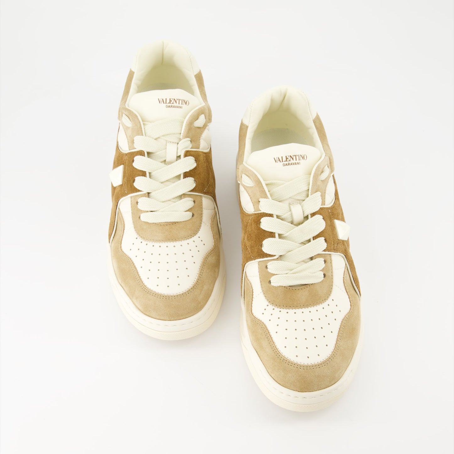 Valentino Garavani, One Stud sneakers, beige men's sneakers, luxury men's footwear, designer sneakers