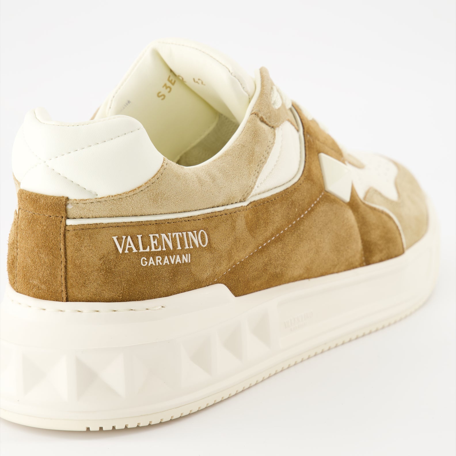 Valentino Garavani, One Stud sneakers, beige men's sneakers, luxury men's footwear, designer sneakers