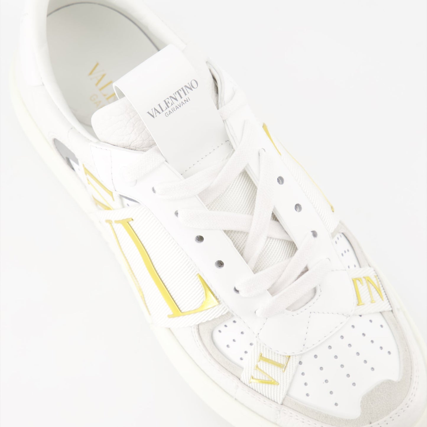 Valentino Garavani, women's luxury sneakers, VL7N white gold, designer sneakers, high-end footwear