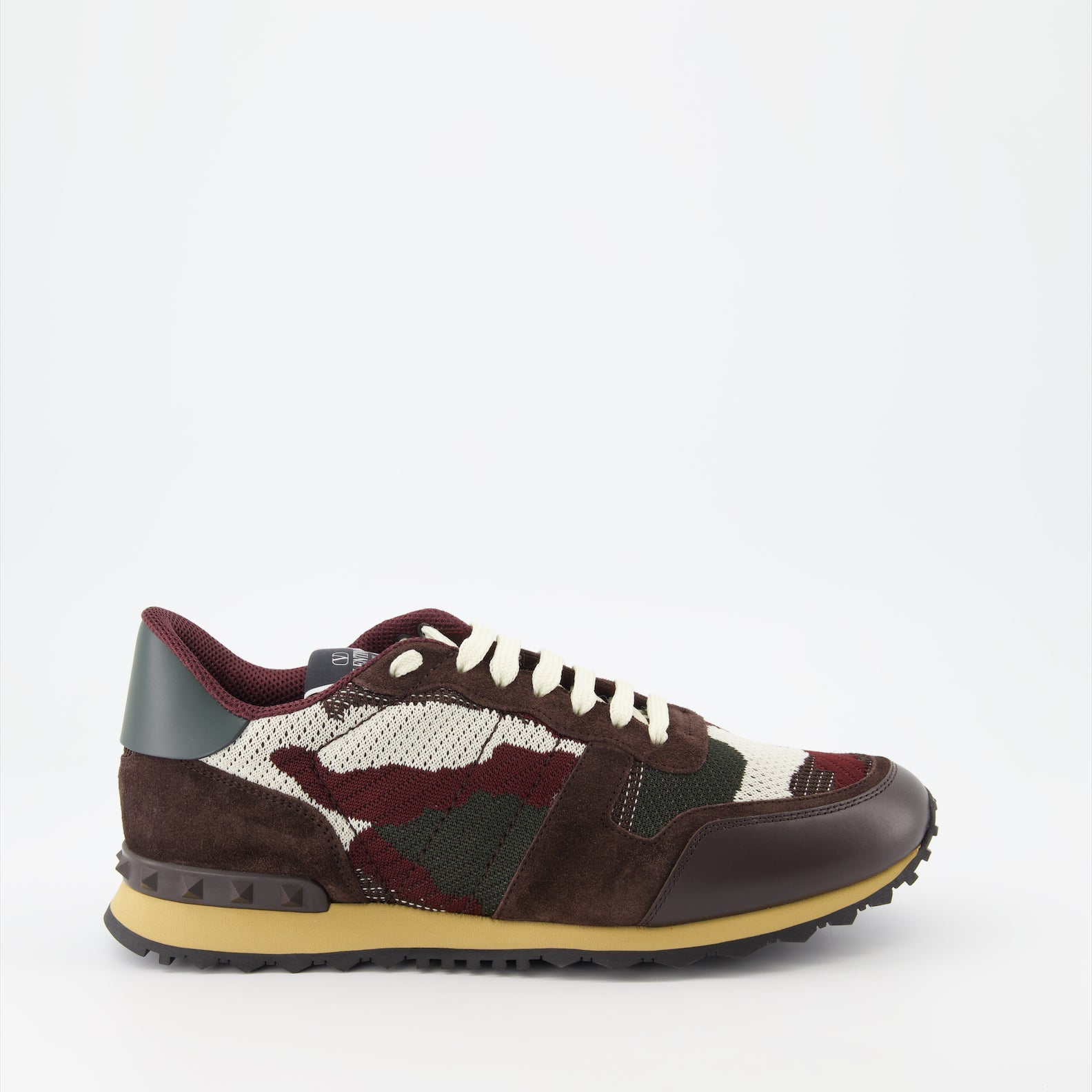 Valentino Garavani Rockrunner, luxury men's sneakers, brown-red sneakers, high-end footwear, designer sneakers for men