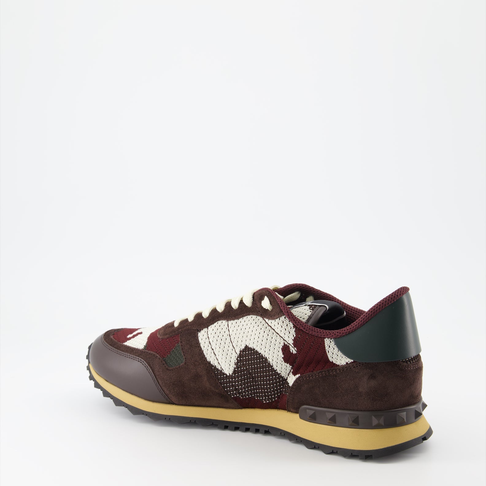 Valentino Garavani Rockrunner, luxury men's sneakers, brown-red sneakers, high-end footwear, designer sneakers for men