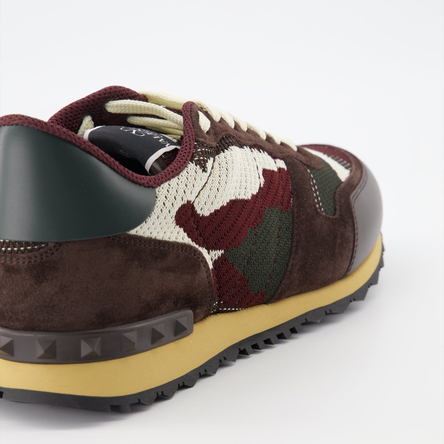 Valentino Garavani Rockrunner, luxury men's sneakers, brown-red sneakers, high-end footwear, designer sneakers for men