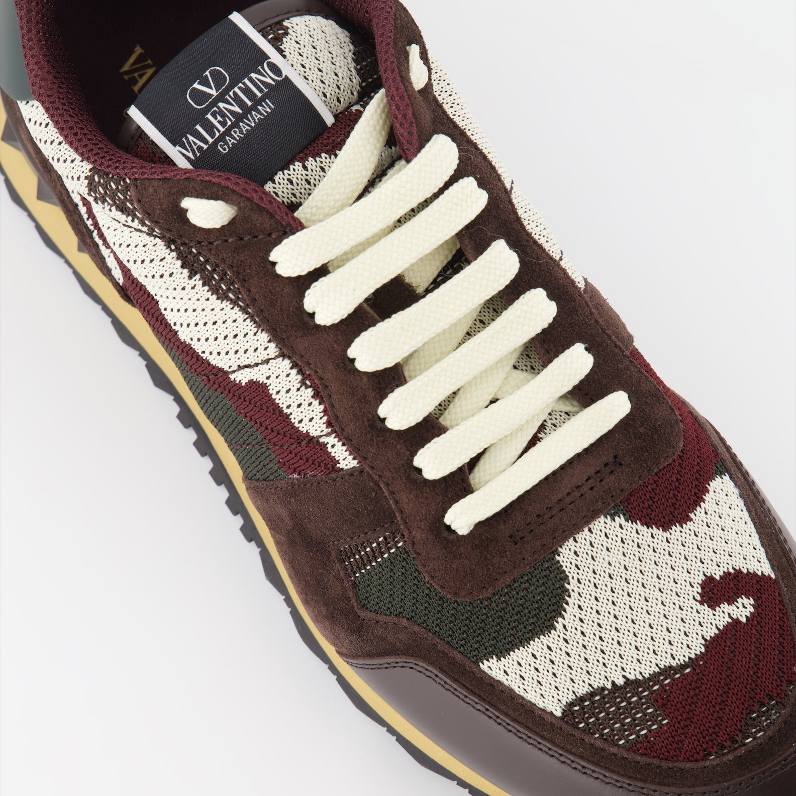 Valentino Garavani Rockrunner, luxury men's sneakers, brown-red sneakers, high-end footwear, designer sneakers for men