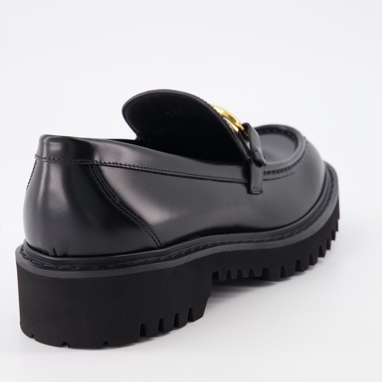 Valentino Garavani, VLogo Moccasins, Black Leather Moccasins, Women's Luxury Footwear, Designer Moccasins