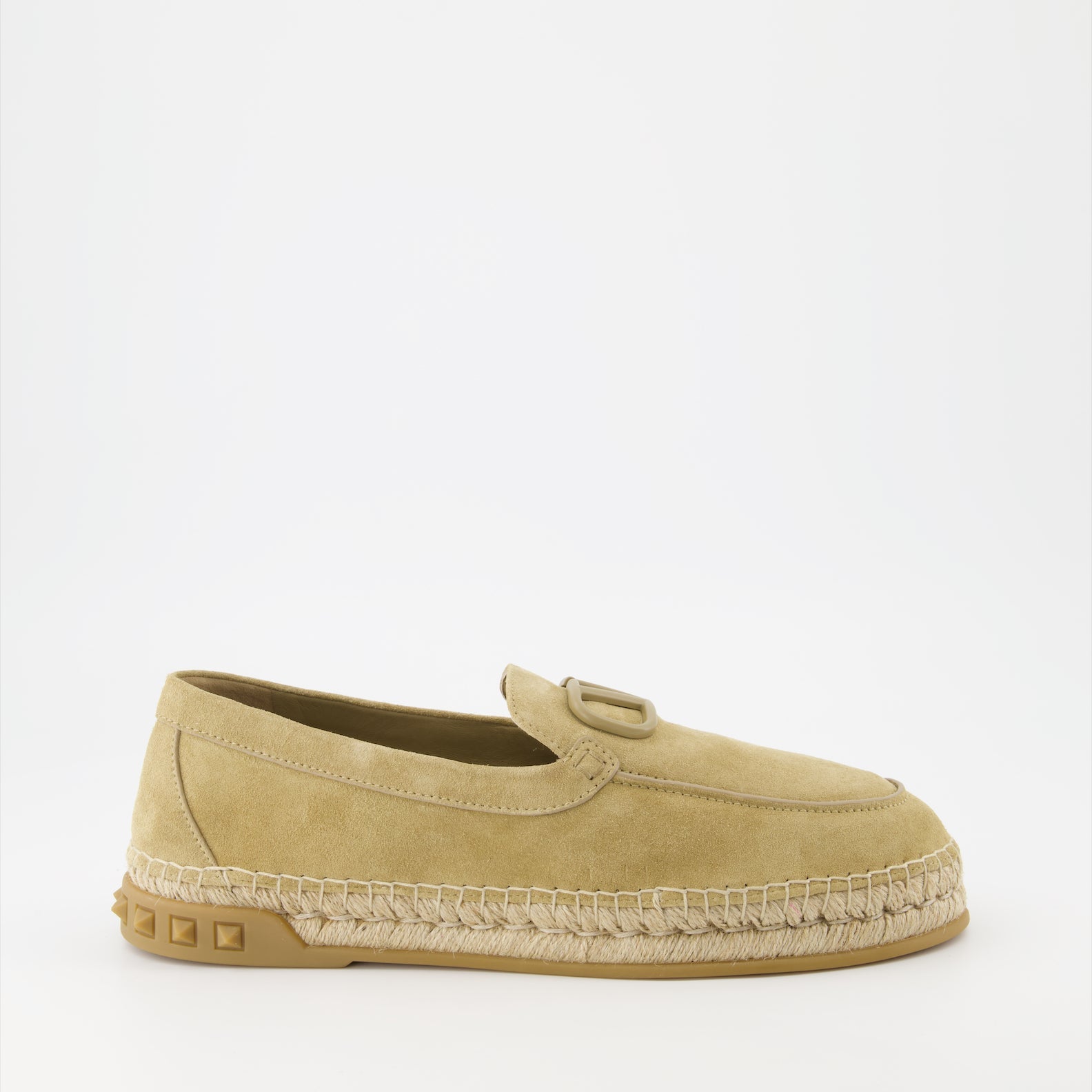 Valentino Garavani, men's espadrilles, beige suede footwear, luxury casual shoes, high-end men's fashion