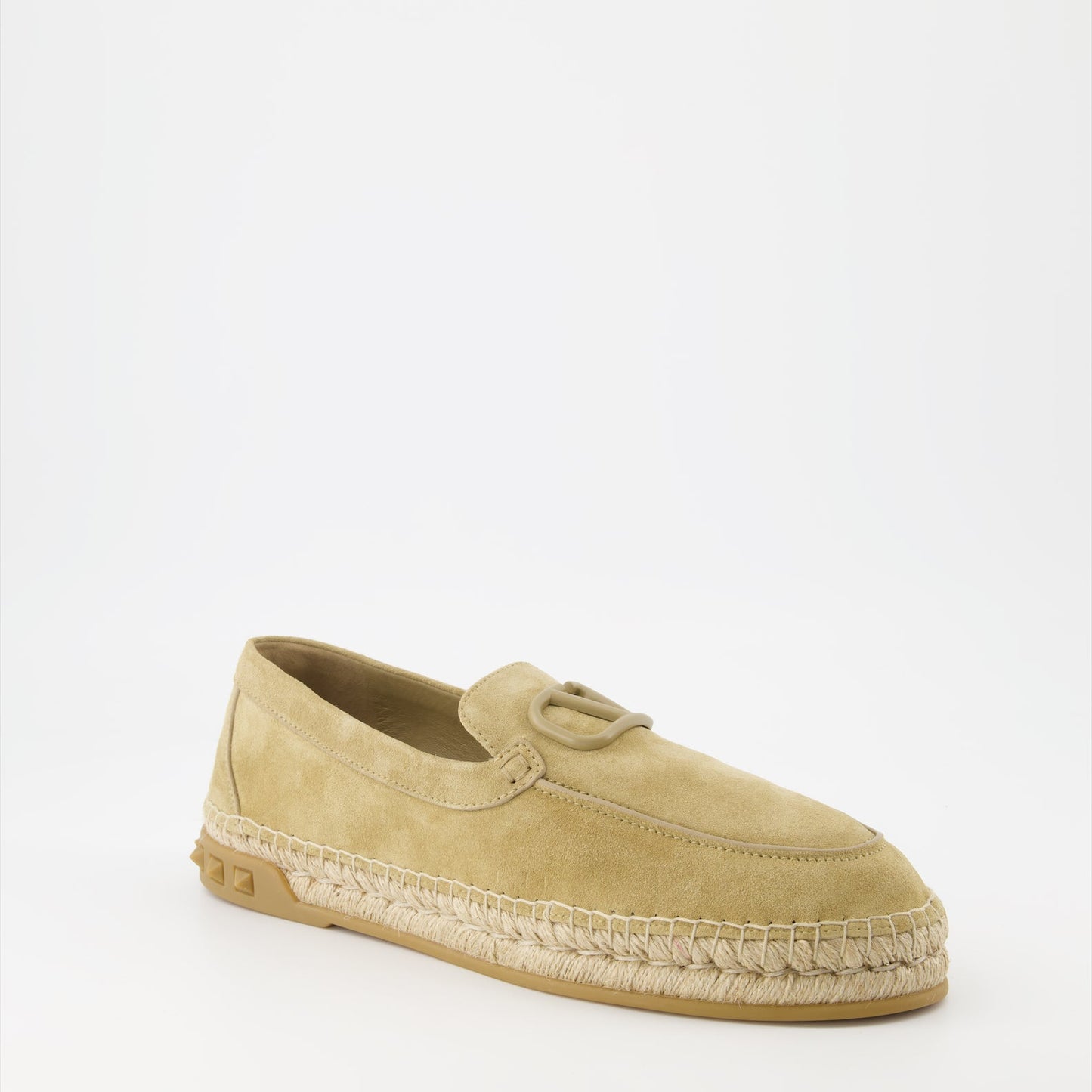 Valentino Garavani, men's espadrilles, beige suede footwear, luxury casual shoes, high-end men's fashion