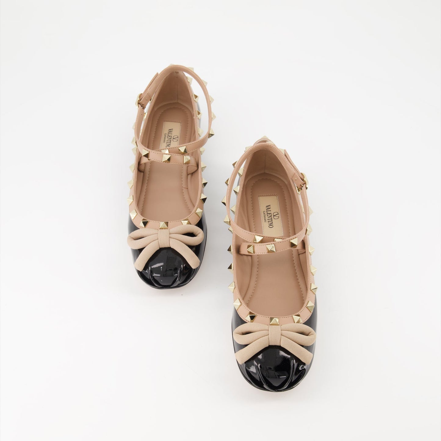 Rockstud, Valentino Garavani, patent leather flats, luxury ballet flats, designer shoes