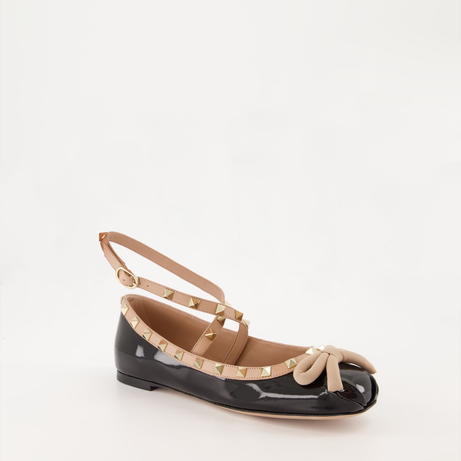 Rockstud, Valentino Garavani, patent leather flats, luxury ballet flats, designer shoes