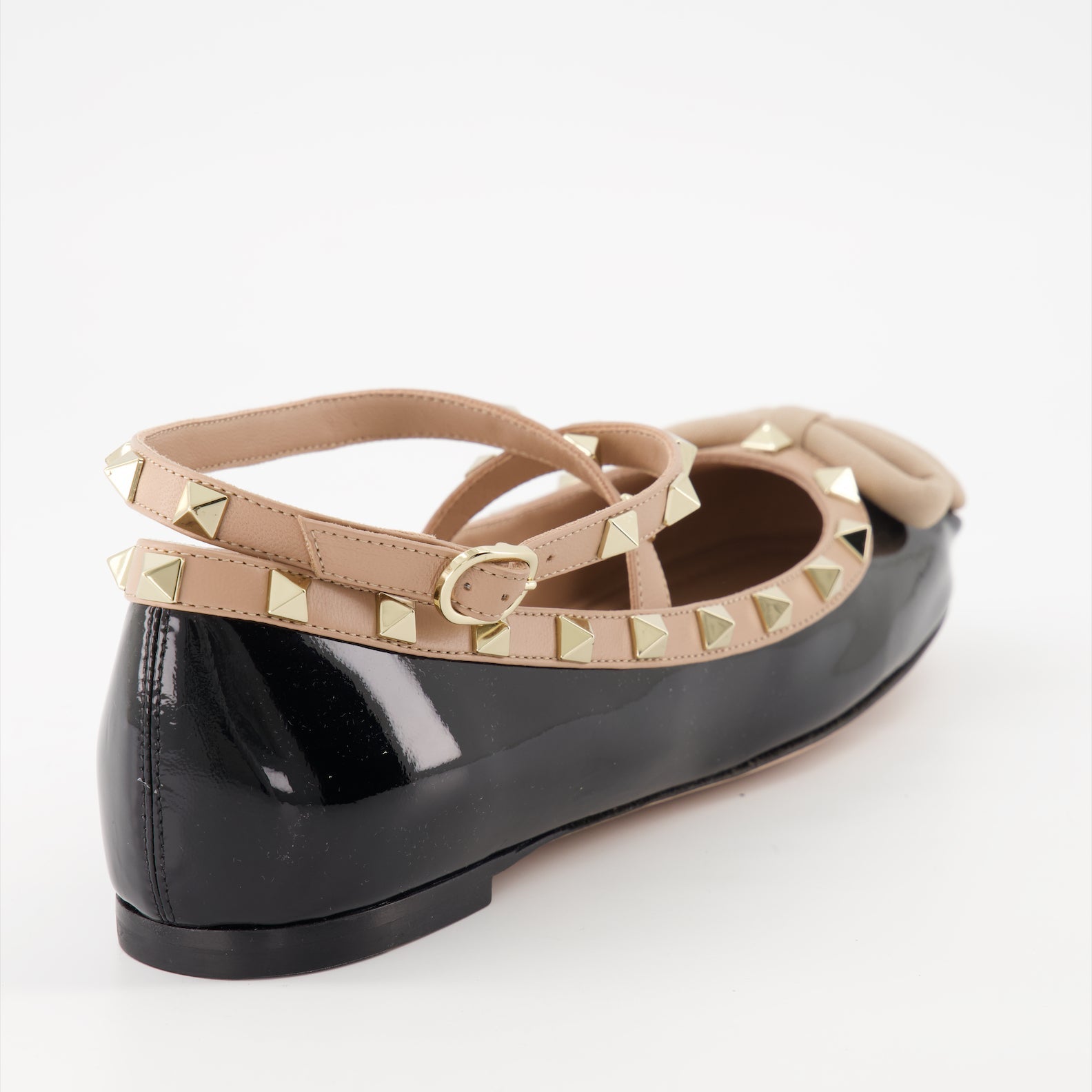 Rockstud, Valentino Garavani, patent leather flats, luxury ballet flats, designer shoes