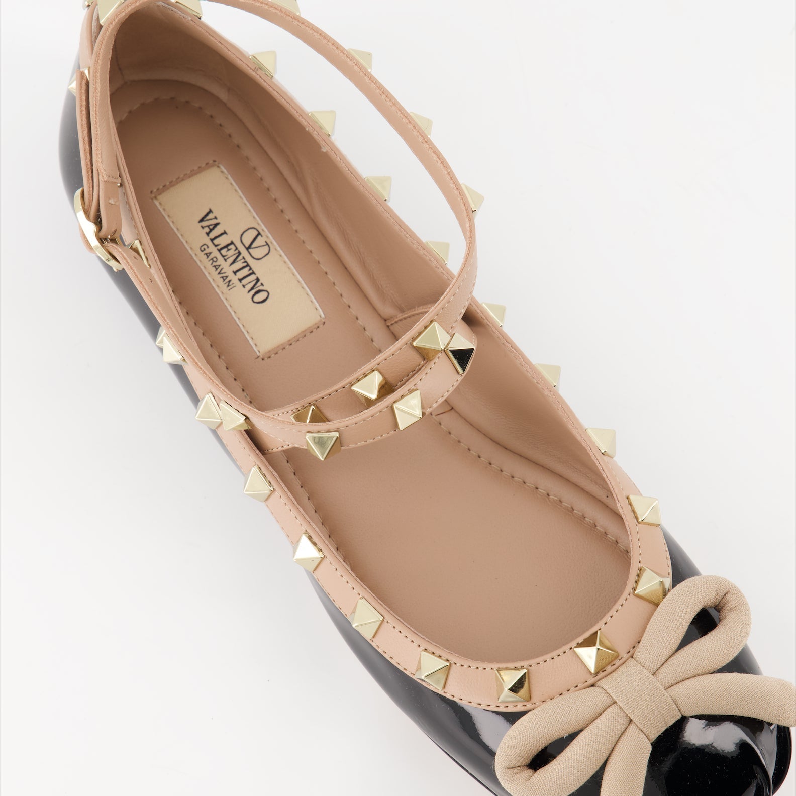 Rockstud, Valentino Garavani, patent leather flats, luxury ballet flats, designer shoes