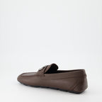 Valentino Garavani, VLogo mocassins, luxury men's shoes, brown leather mocassins, designer footwear