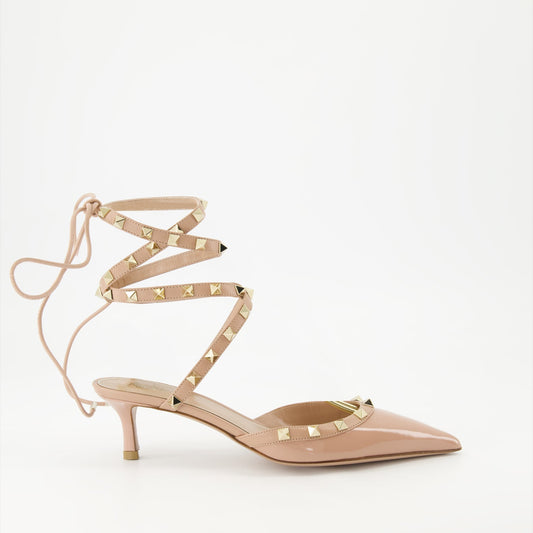 Valentino Garavani Rockstud, patent leather pumps, luxury women's shoes, high-heeled pumps, designer footwear