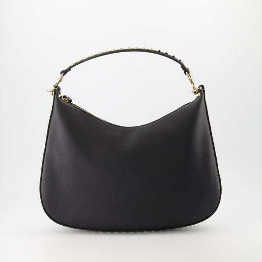 Valentino Garavani, Hobo Bag, Black Leather Bag, Luxury Handbag, Women’s Designer Bag