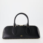 Valentino Garavani, Rockstud East-West, luxury handbag, black leather bag, designer accessory