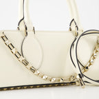 Valentino Garavani handbag, luxury leather bag, Rockstud East-West, white leather handbag, designer handbags