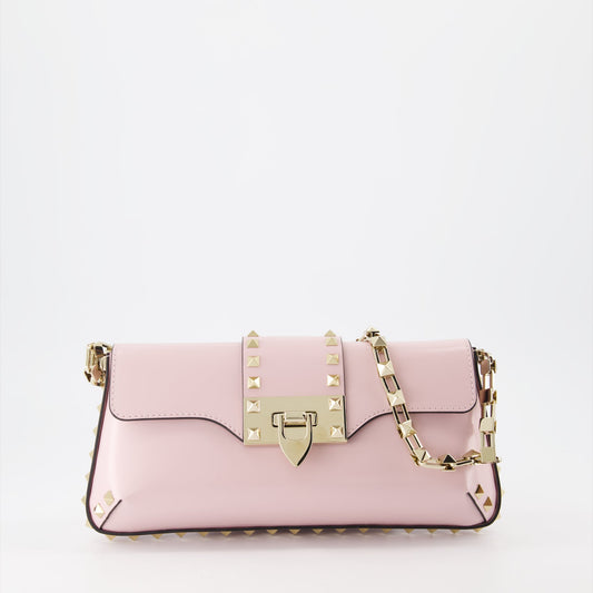 Valentino Garavani, Rockstud leather bag, luxury handbag, designer accessory, pink leather bag