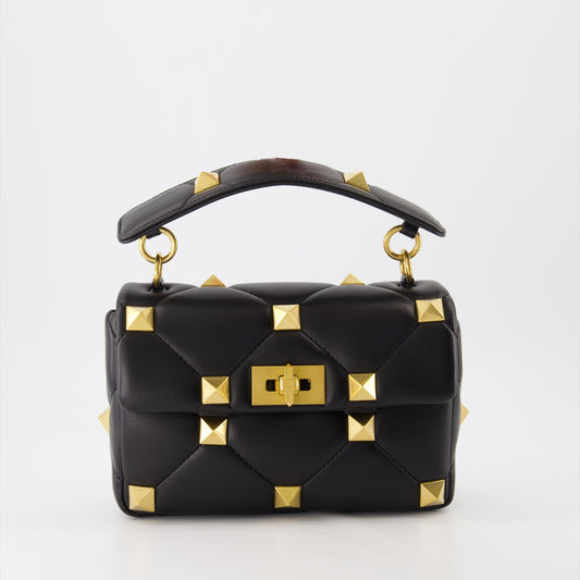 Valentino Garavani, Roman Stud bag, luxury black bag, women's designer bag, high-end accessories