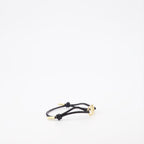 VLogo bracelet, black cord bracelet, adjustable bracelet, Valentino Garavani accessory, gold accents bracelet
