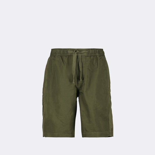 Orlebar Brown shorts, luxury casualwear, men's designer shorts, vert kaki shorts, refined leisurewear