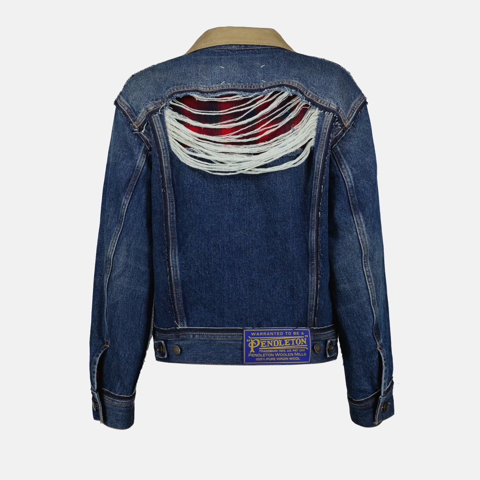 men’s luxury denim jacket, Maison Margiela, destroyed denim jacket, high-end fashion, luxury ready-to-wear