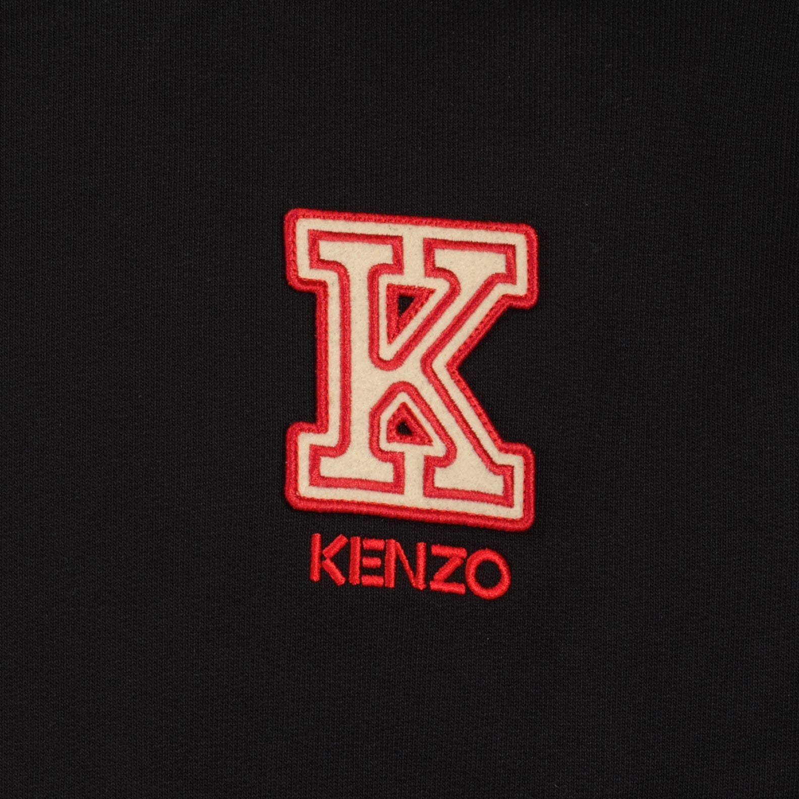 Varsity sweatshirt, Black sweatshirt, Embroidered logo sweatshirt, Cotton elastane blend sweatshirt, Ribbed edge sweatshirt