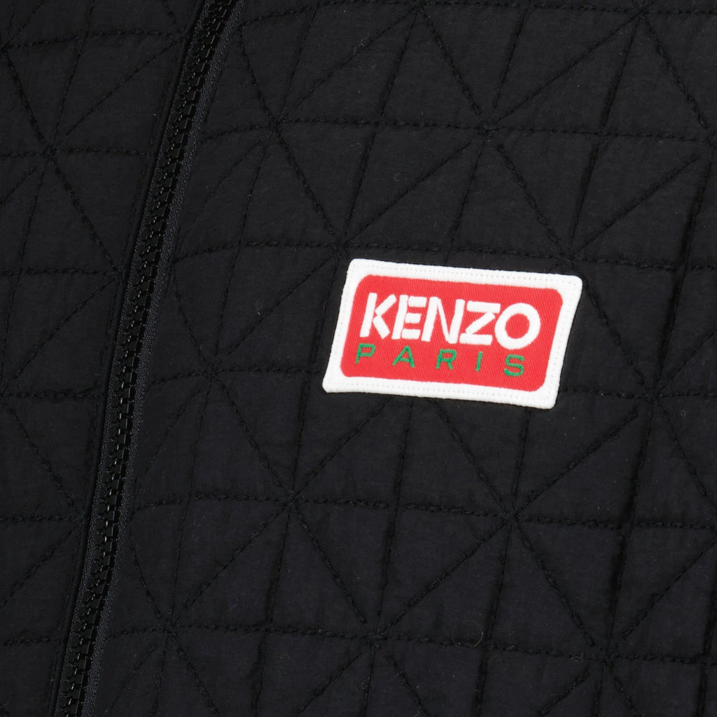 Sashiko Stitch, black nylon down jacket, Kenzo jacket, luxury down jacket, elegant winter wear