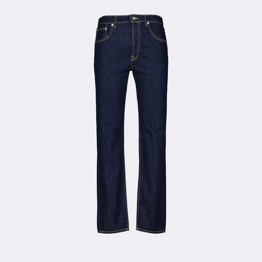 Kenzo jeans, luxury denim, straight leg jeans, blue denim, high-end fashion