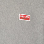 Kenzo grey hoodie, men's luxury fashion, designer logo hoodie, Kenzo men's apparel, high-end hoodie