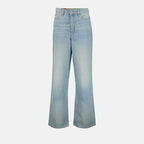 Kenzo Women's Jeans, Flared Blue Jeans, Luxury Fashion, High-end Denim, Kenzo Jeans