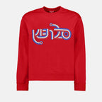 Kenzo sweatshirt, luxury men's fashion, red sweatshirt, logo apparel, designer menswear