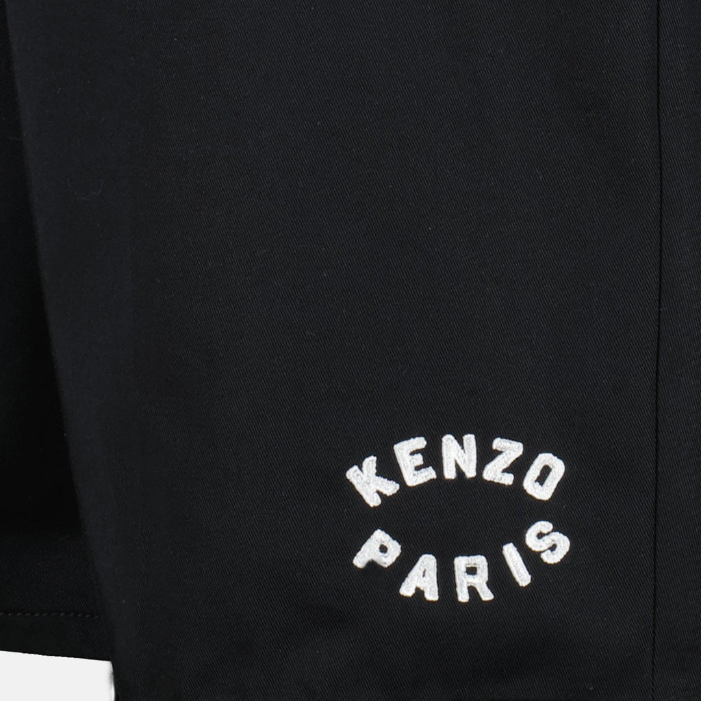 Kenzo Bermuda shorts, luxury men's shorts, black cotton shorts, high-end fashion, designer men's clothing