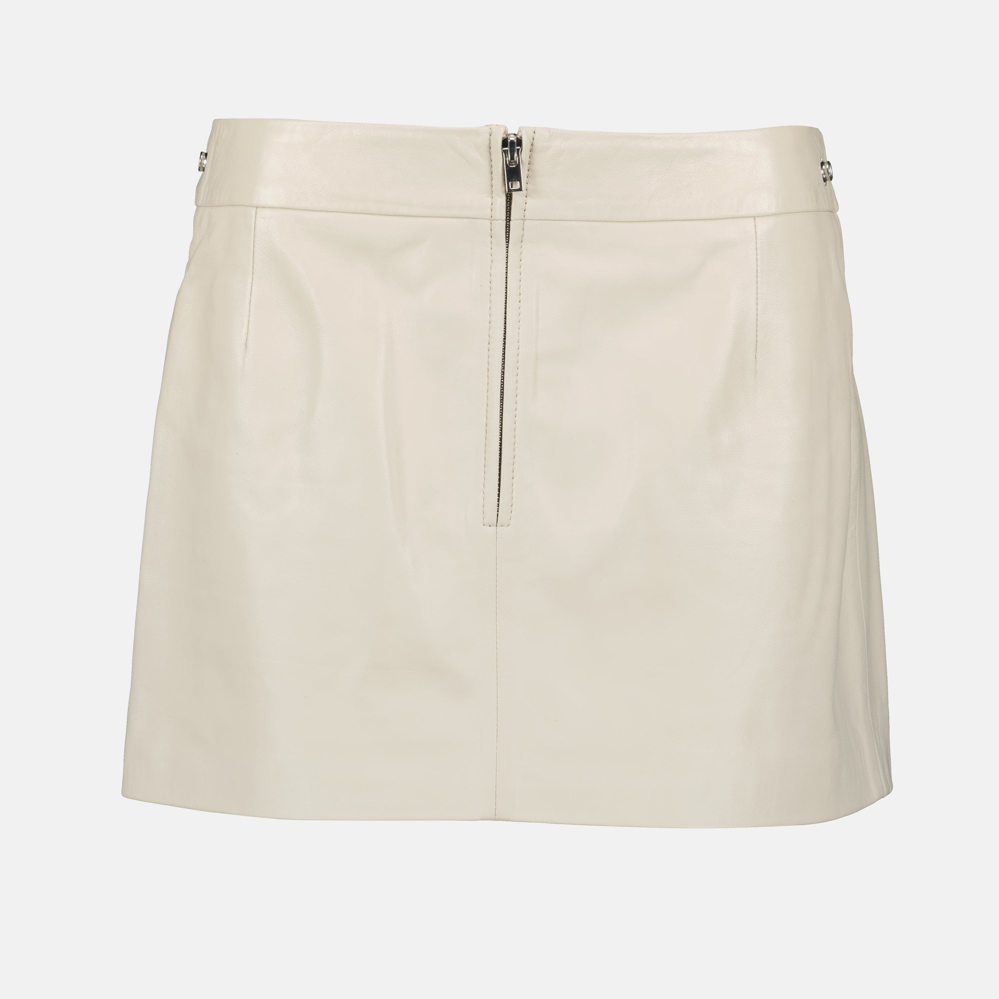 leather skirt, Yori skirt, beige skirt, fashion skirt, adjustable belt skirt