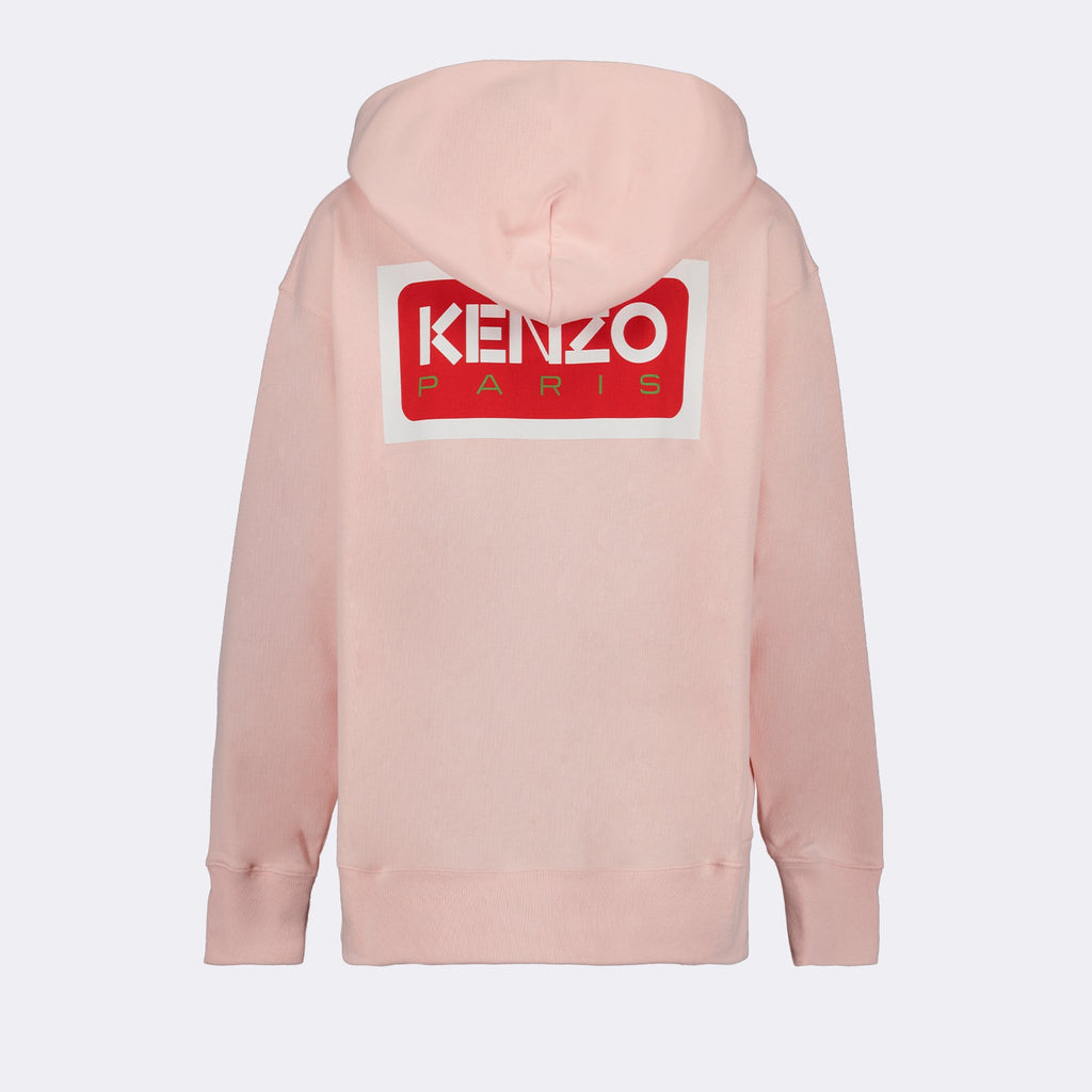 Kenzo hoodie, pink logo hoodie, women's luxury hoodie, designer sweatshirts, fashionable hoodies