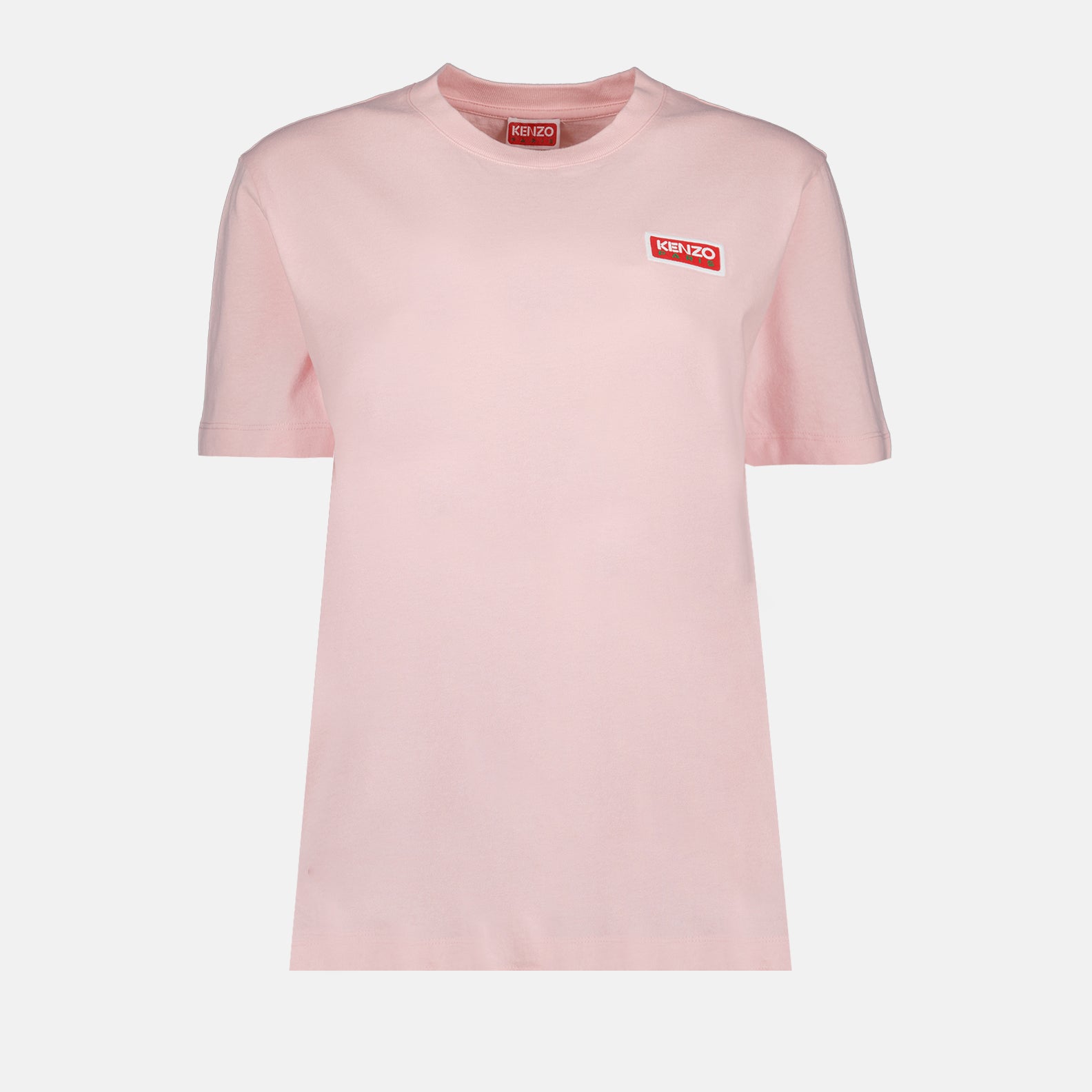 Kenzo T-shirt, pink logo T-shirt, women's luxury clothing, designer casual wear, high-end fashion