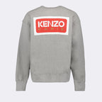 Kenzo, grey logo sweatshirt, men's luxury wear, high-end fashion, designer sweatshirt
