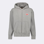 Kenzo sweatshirt, grey zip-up hoodie, luxury men's apparel, designer sweatshirts, premium men's fashion