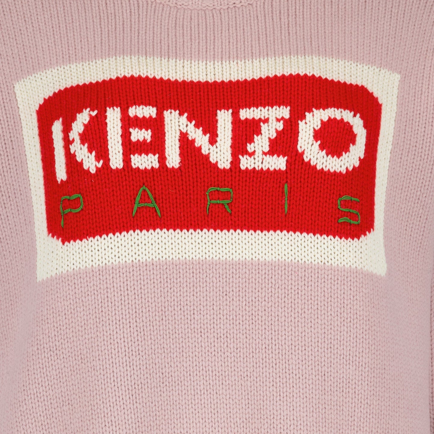 Kenzo logo sweater, pink women's sweater, luxury women's fashion, designer knitwear, elegant women's top