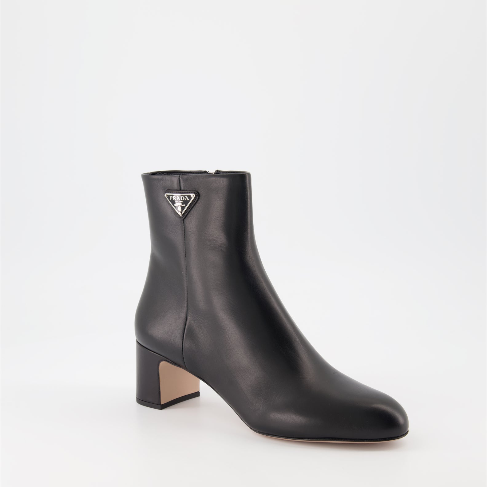 Prada, Black Leather Ankle Boots, Women's Designer Boots, High-End Fashion, Luxury Footwear