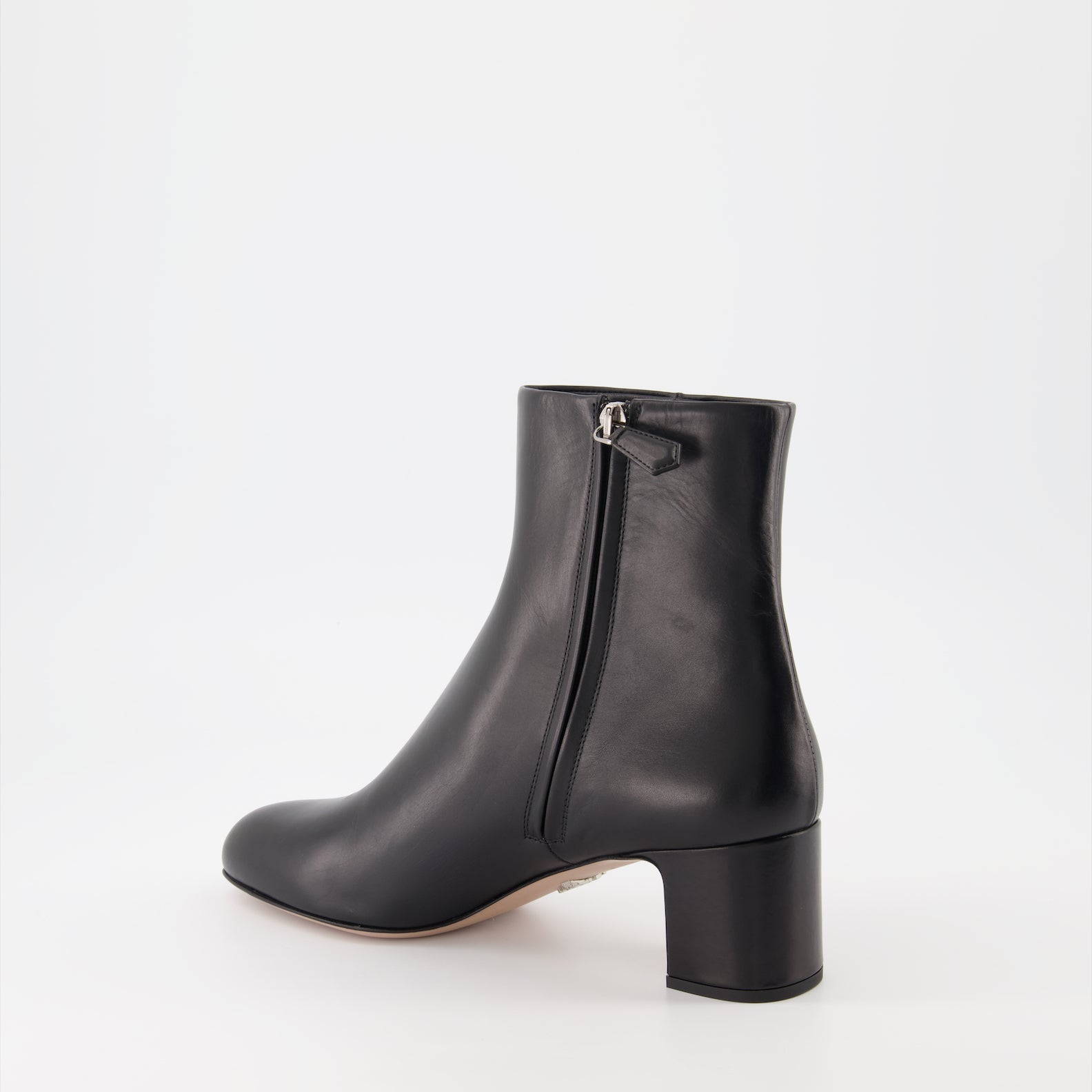 Prada, Black Leather Ankle Boots, Women's Designer Boots, High-End Fashion, Luxury Footwear