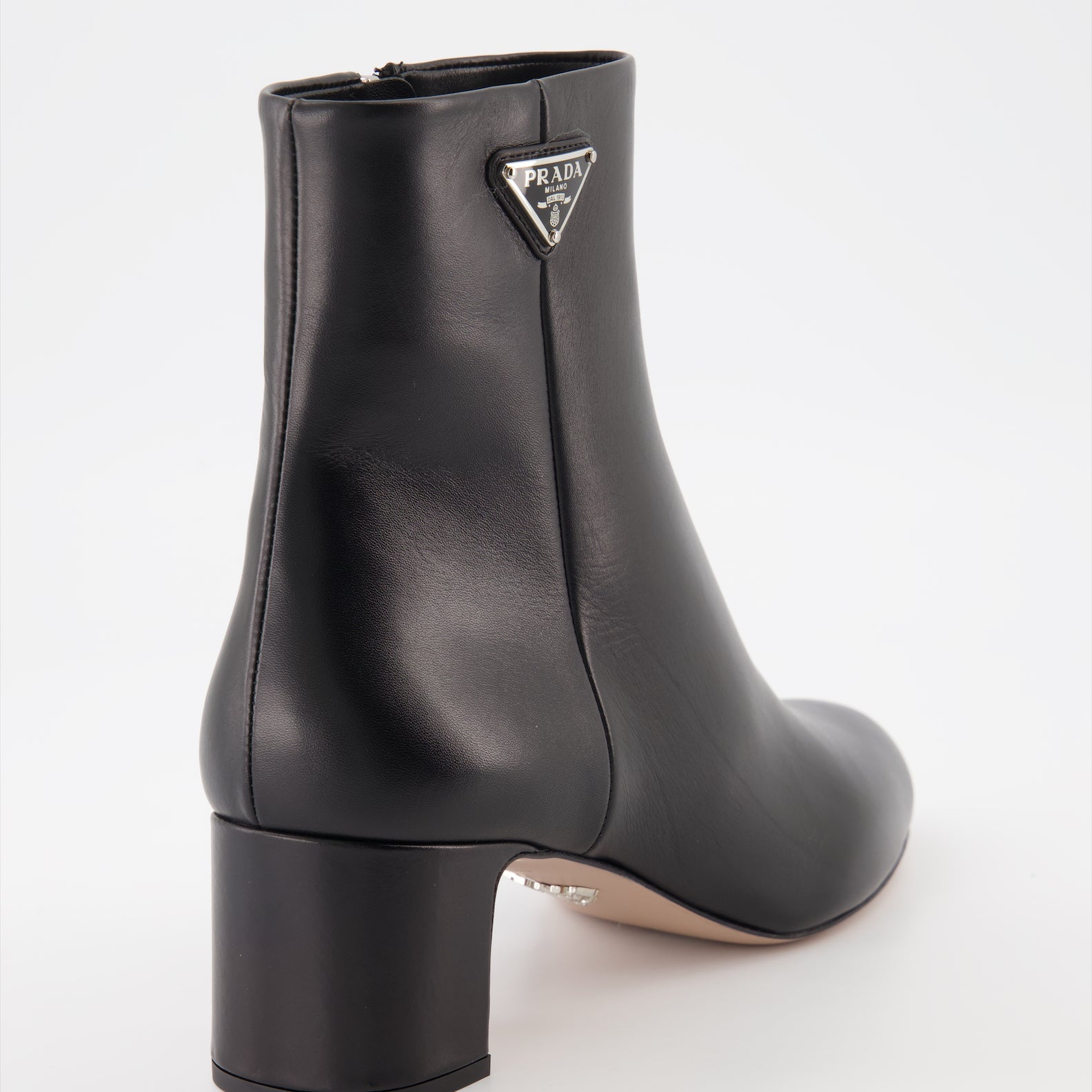 Prada, Black Leather Ankle Boots, Women's Designer Boots, High-End Fashion, Luxury Footwear