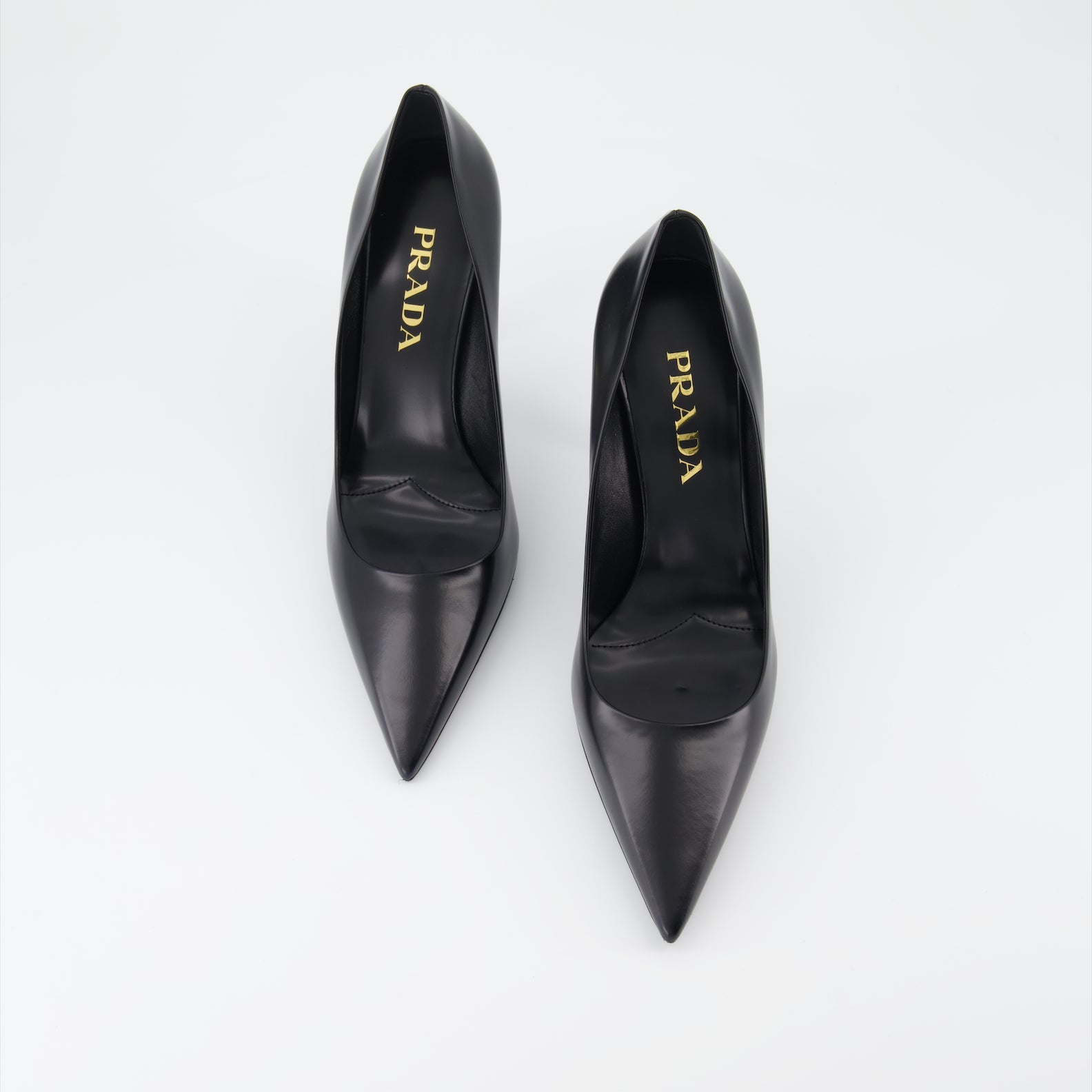 Prada, leather pumps, women's luxury shoes, high-heeled shoes, designer footwear