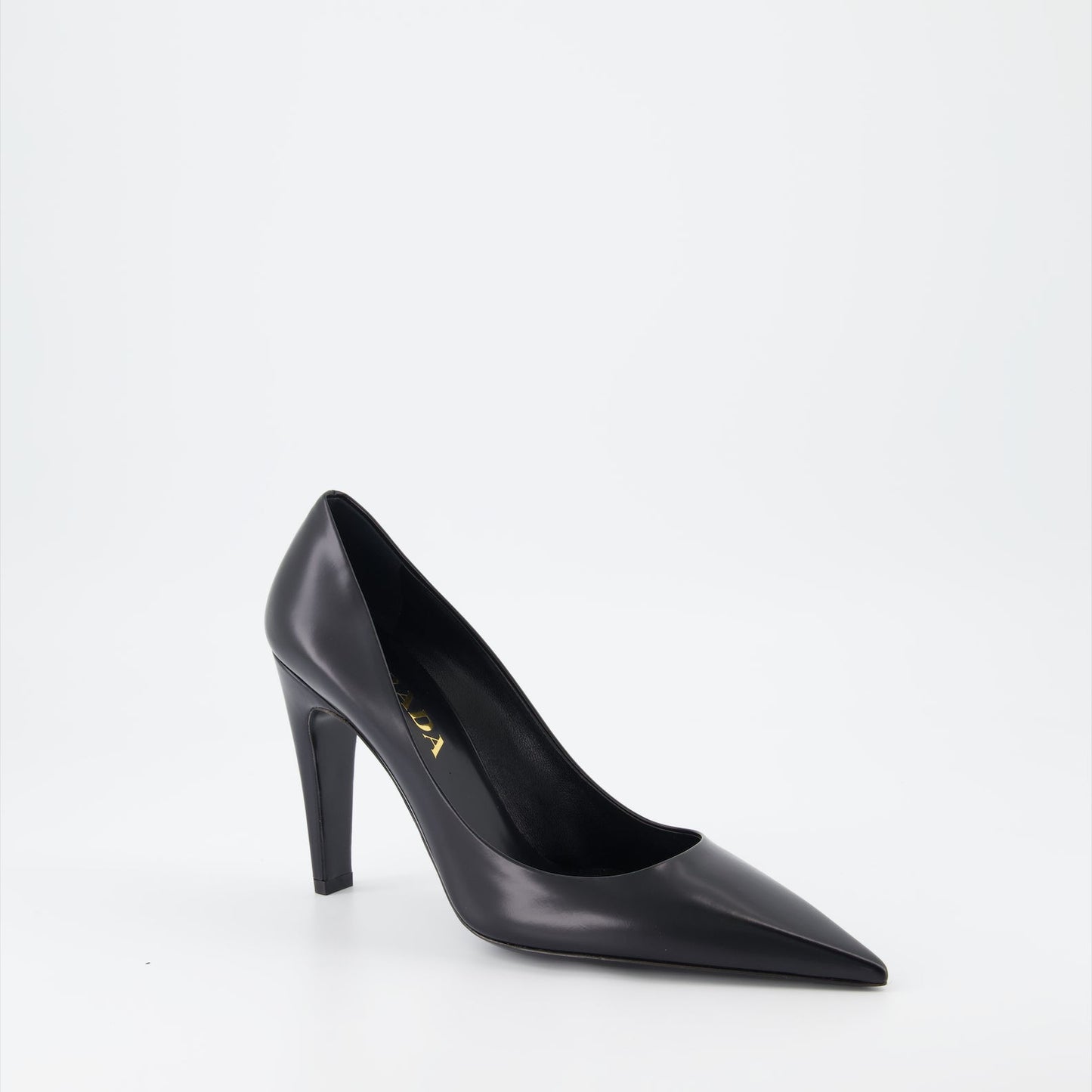 Prada, leather pumps, women's luxury shoes, high-heeled shoes, designer footwear