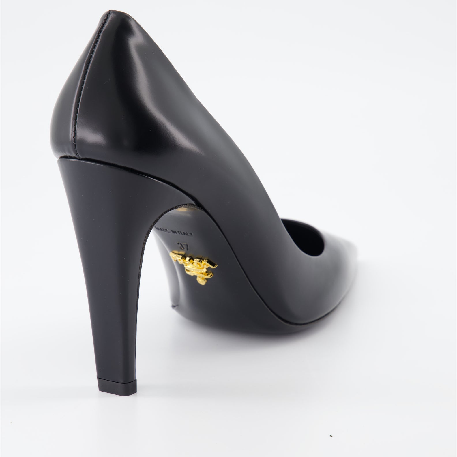 Prada, leather pumps, women's luxury shoes, high-heeled shoes, designer footwear