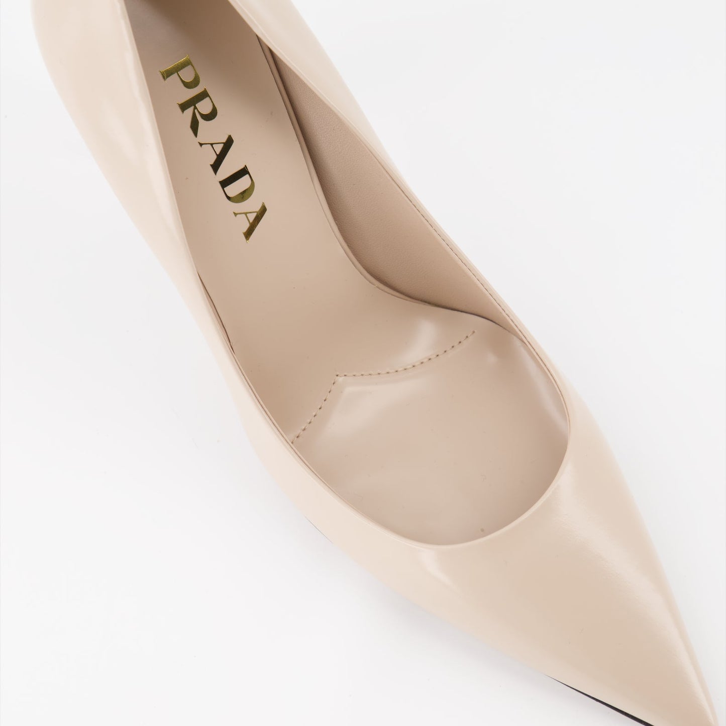 Prada, luxury pumps, beige leather, elegant footwear, designer shoes