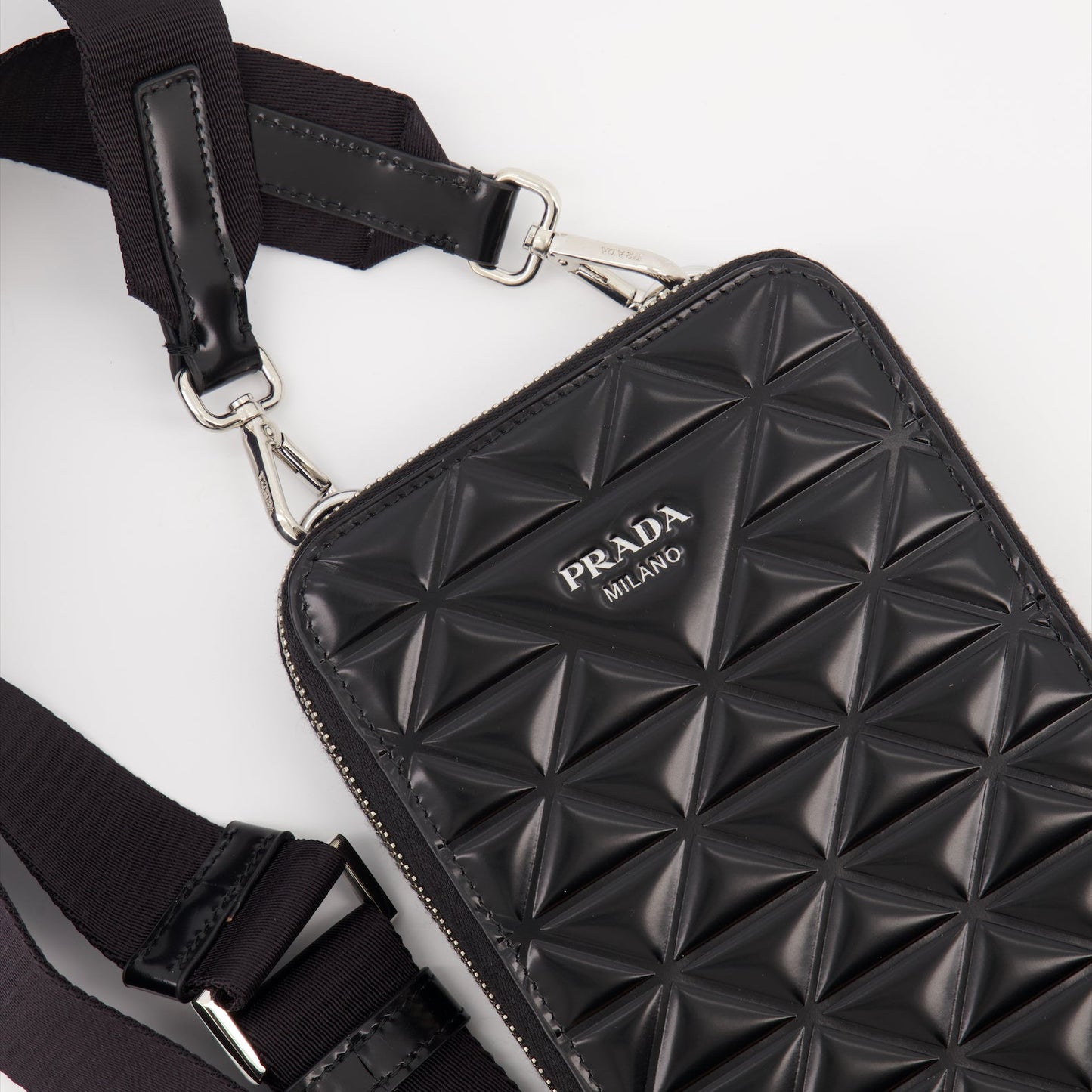 Prada phone case, leather phone case, luxury phone accessories, men's fashion accessories, premium phone protection