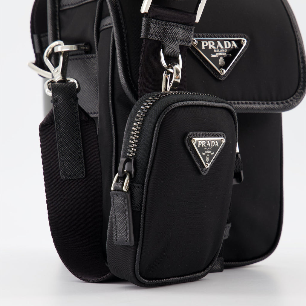 Saffiano leather bag, shoulder bag, adjustable strap, luxury accessory, men's fashion