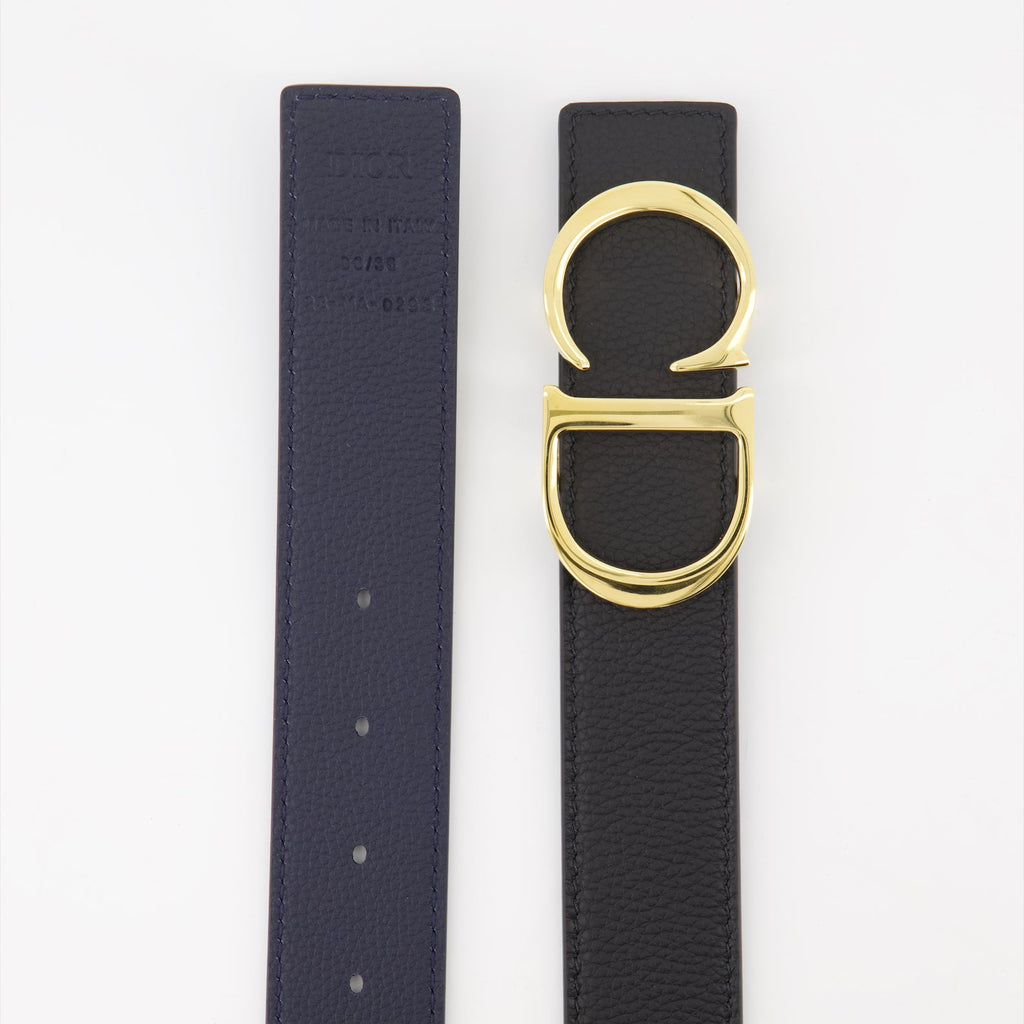 Dior belt, reversible belt, luxury accessories, gold buckle belt, designer belt