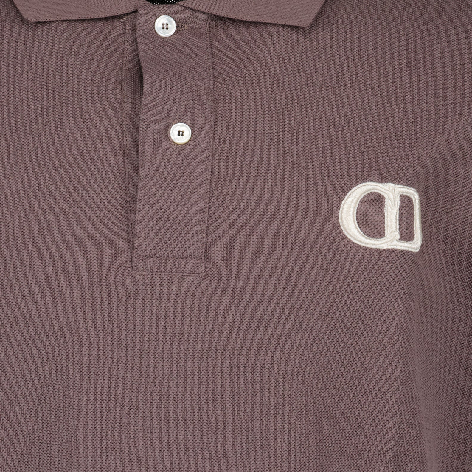 brown logo polo, Dior polo, luxury brown polo, men's designer polo, embroidered logo polo
