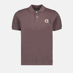 brown logo polo, Dior polo, luxury brown polo, men's designer polo, embroidered logo polo